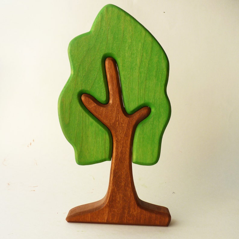 Woodland Tree Set 13 Pcs Wooden Tree Figurines Woodland Etsy