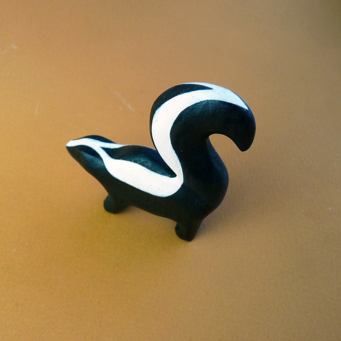 Wooden skunk figurine Skunk toy Wooden animals Wooden toy Wild Etsy