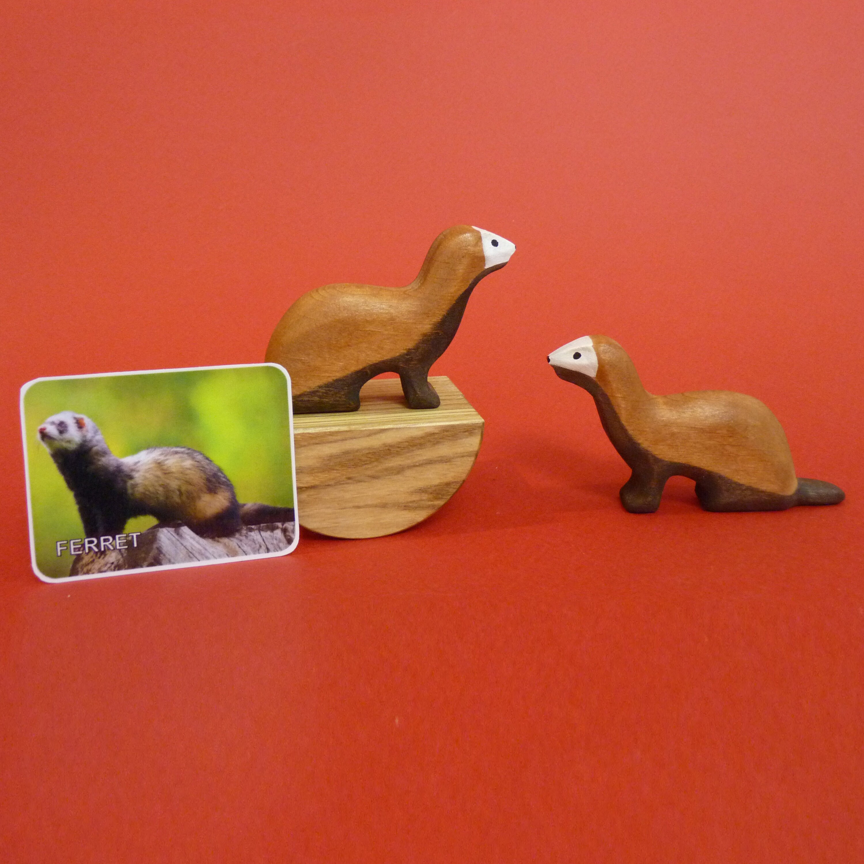 Wooden ferret figurine Ferret toy Forest animals Wooden Etsy