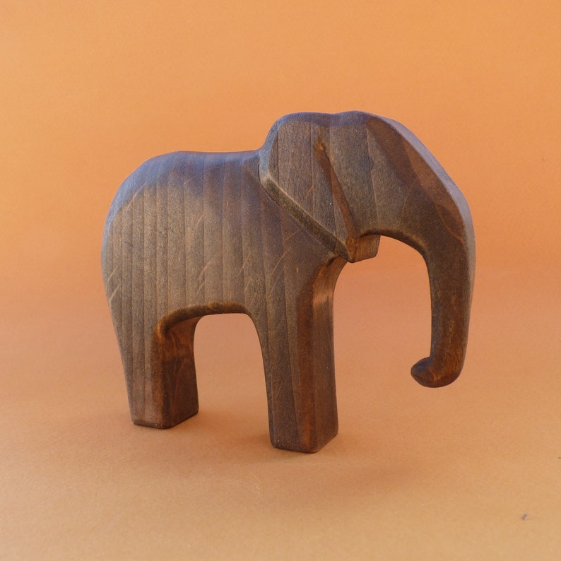 Wooden elephant toy Wood Elephant figurine African animals Etsy