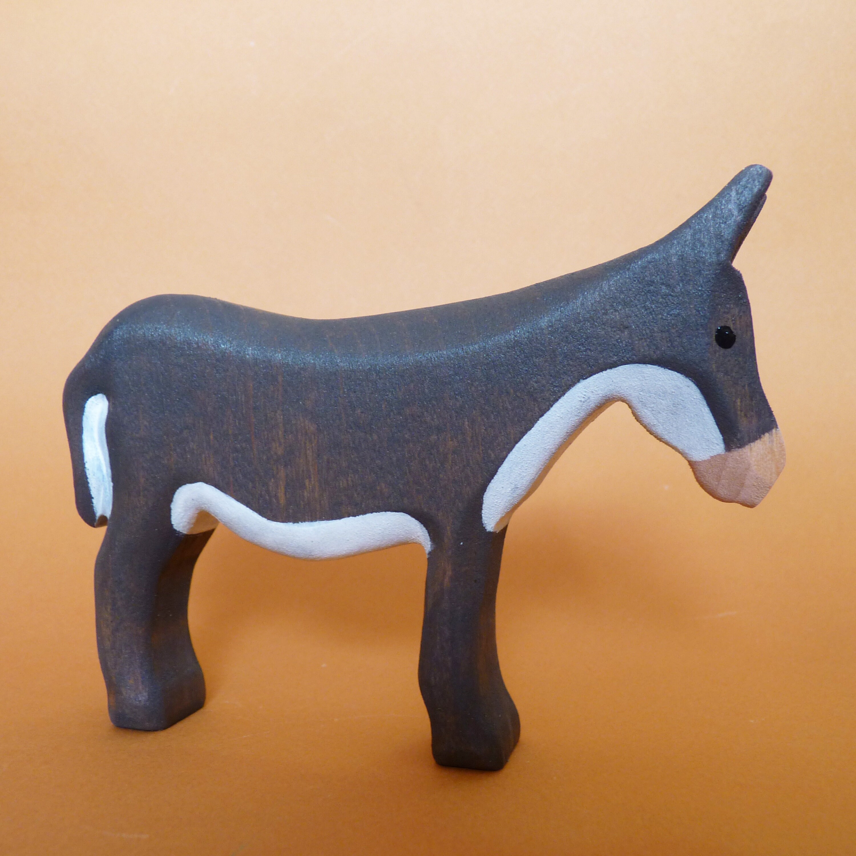 Wooden Donkey Figurine Wooden Animals Wooden Toy Farm Etsy