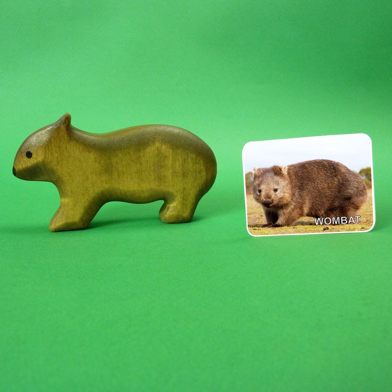 Wooden wombat figurine Wombat toy Australian animals Wooden | Etsy