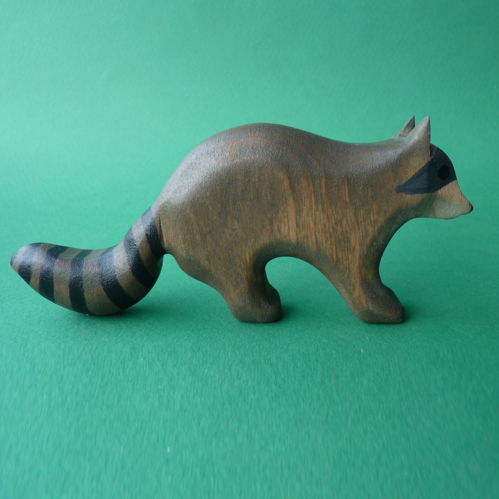 Wooden raccoon figurine Raccoon toy Wooden animal Wooden toy Etsy
