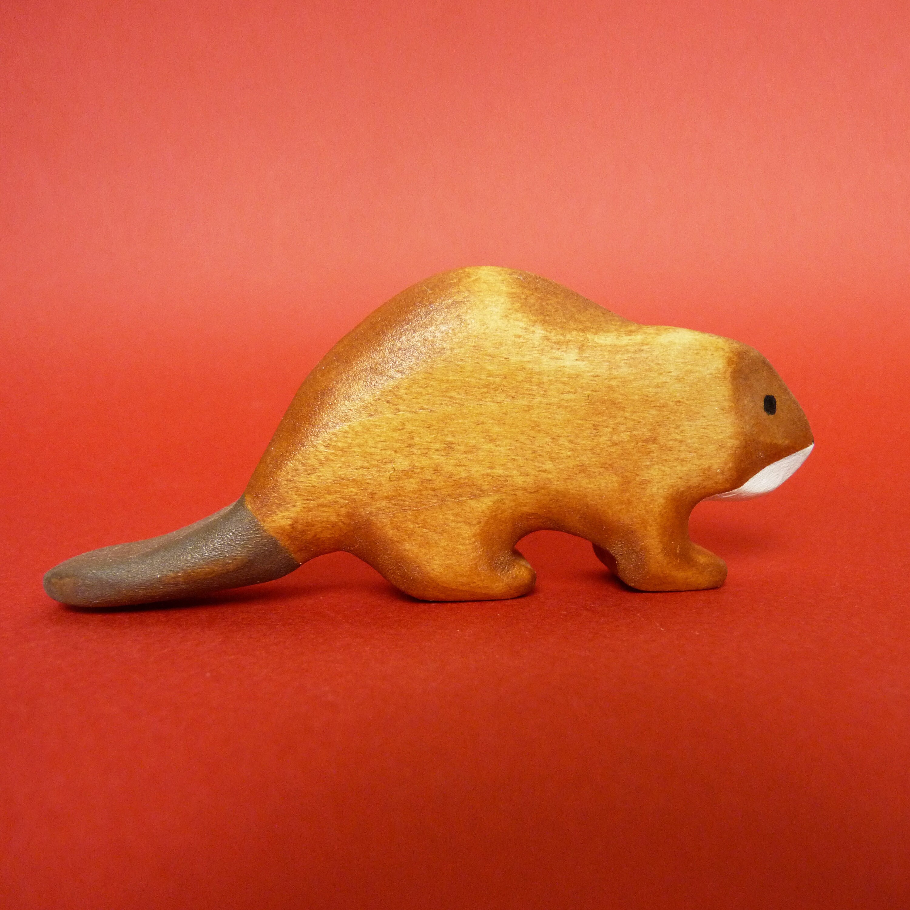 Wooden beaver figurine Beaver toy Wooden animal Wooden toy Etsy