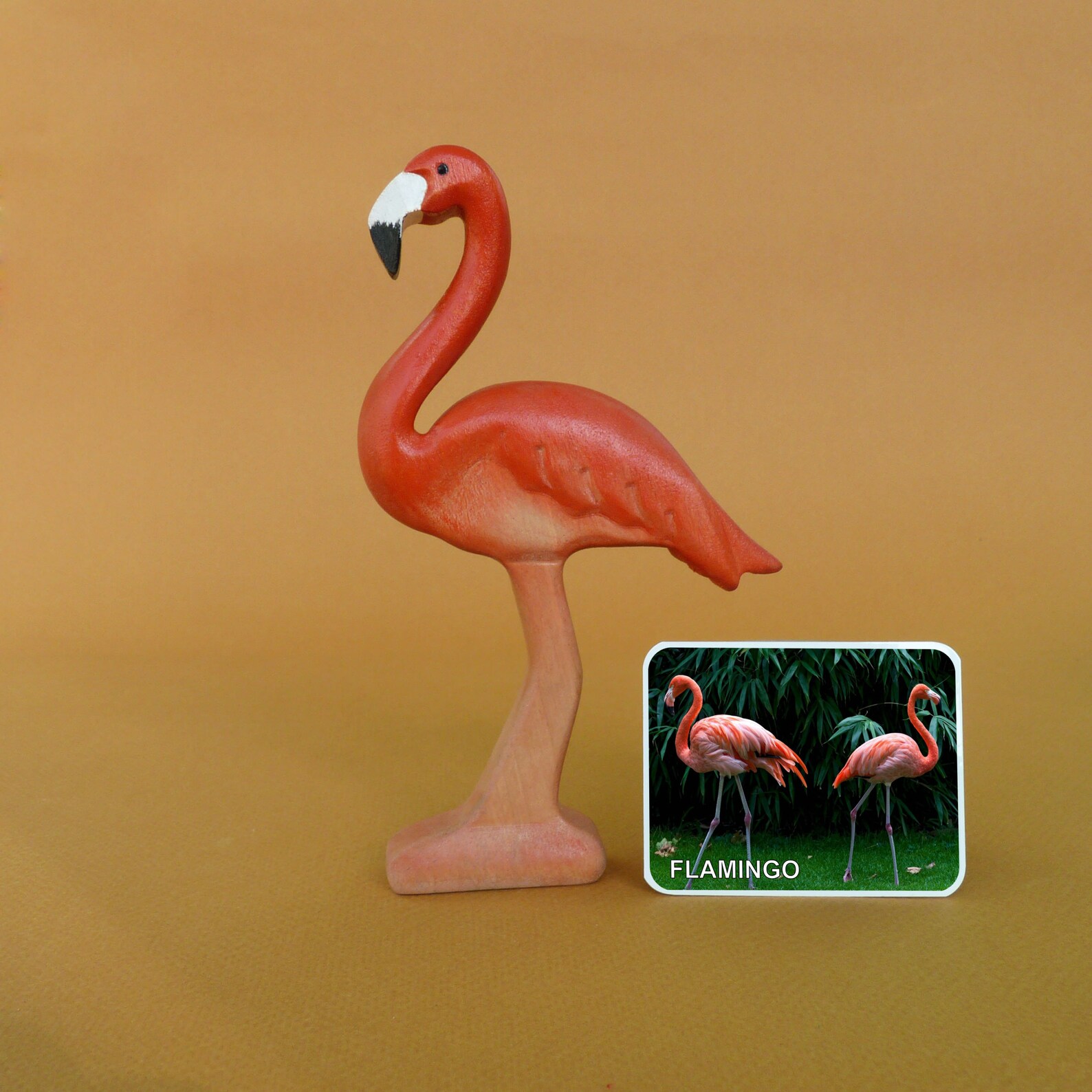 Wooden flamingo figurine Flamingo toy Wooden animals Wooden | Etsy