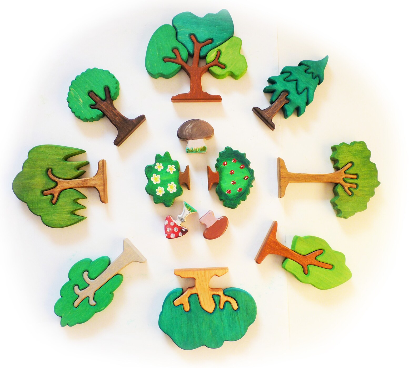 Tree Toy Woodland Tree Wooden Tree figurines Large Wooden Tree Etsy