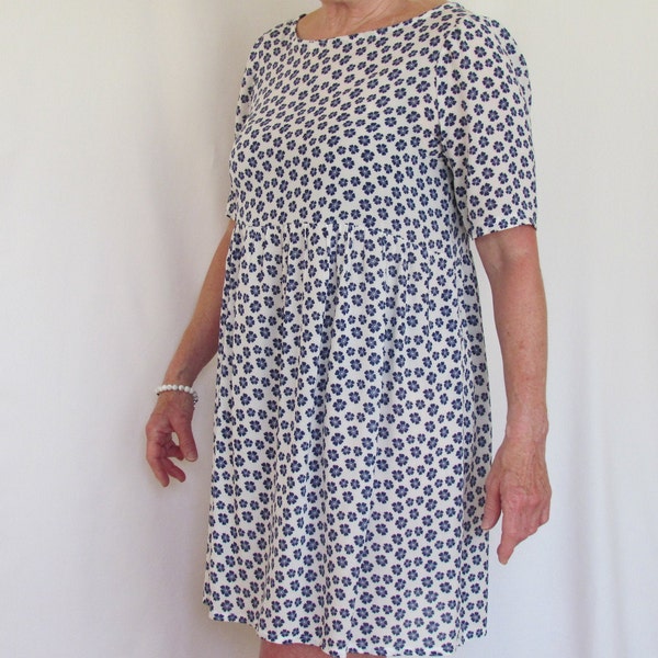Striped Rose Rayon Summer Dress