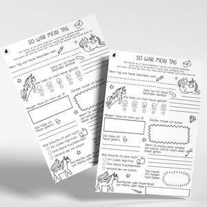 Diario infantil "Diario Unicornios" una sola página para imprimir