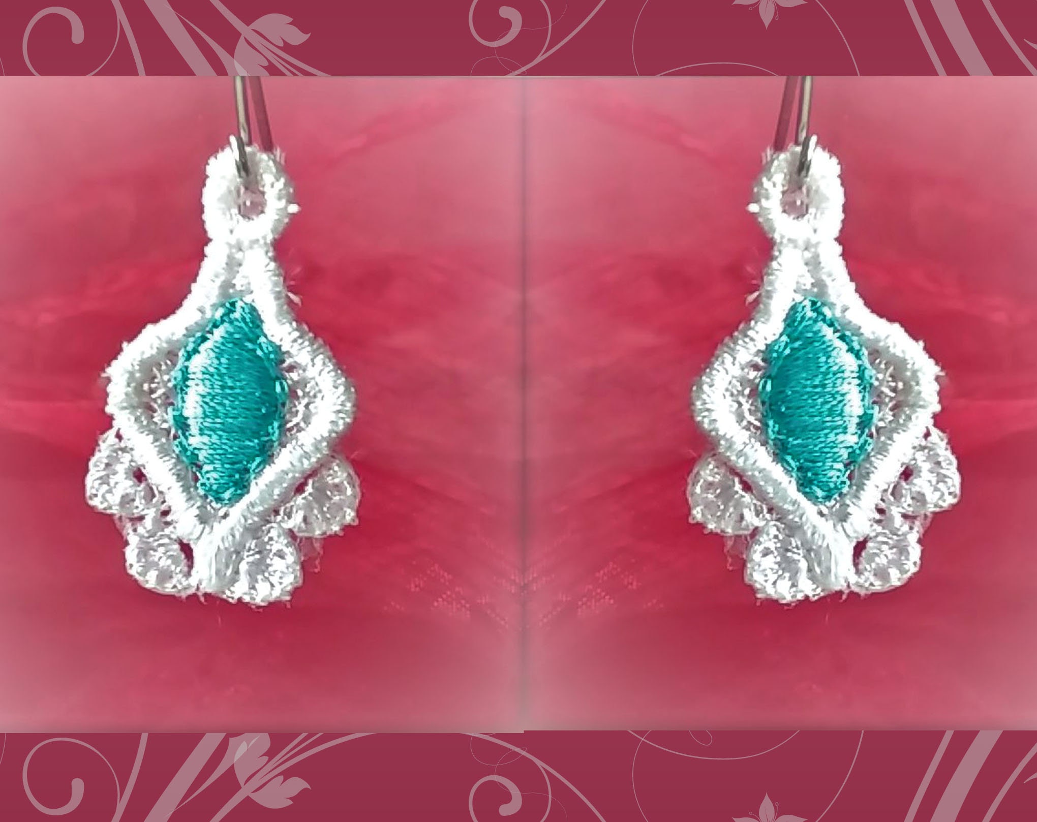 Fsl earrings 2 designs 1 size embroidery lace design  etsy Fsl earrings 2 designs 1 size embroidery lace design  etsy