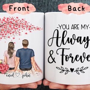 Anniversary Gifts for Boyfriend Forever and Always Custom Couples Mug Coffee Mug Customizable Husband Mug Wife Gift Ceramic Mug