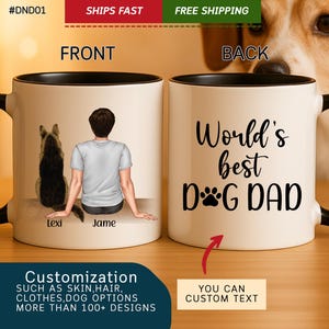 Personalized Dog Dad Coffee Mug, World&#39;s Best Dog Dad Mug, Custom Gift for Dog Owner, Birthday Gift, Father&#39;s Day, Gift for Him