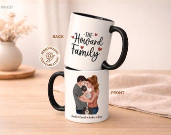 Personalized Family Mug, Pet Family Coffee Mug, Custom Family Gift, Dog Family Mug, Dog and Cat Family Gift, Mom Gift, Dad Gift, Coffee Cup