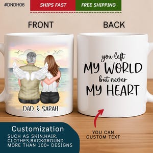 Dad Memorial Gift, Sympathy Gift, Memorial Mug, Keepsake, Sympathy Mom, Bereavement Gift, Loss Of A Loved One, Memorial Family (#DNDH06)