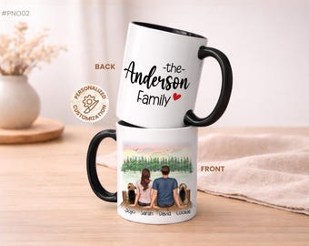 Personalized Family Pet Mug, Custom Fur Family Portrait, Family Name Mug, Housewarming Gift