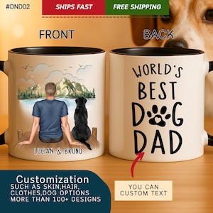 Personalized Dog Dad Coffee Mug, World&#39;s Best Dog Dad Mug, Custom Gift for Dog Owner, Birthday Gift, Father&#39;s Day, Gift for Him