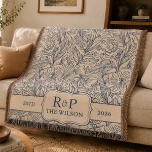 Regalo per il 4° anniversario di matrimonio, coperta personalizzata per la coppia, coperta tessuta su misura, regalo romantico per l'anniversario per marito e moglie