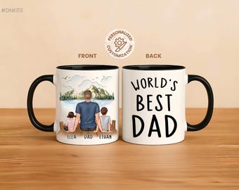 Personalisierte Papa Tasse, Benutzerdefinierte Charaktere, Vatertagsgeschenk
