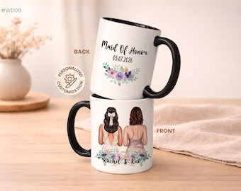 Custom Bridal Party Gift, Maid of Honor Mug, Personalized Wedding Day Cup, Bridesmaid Thank You Gift, Flower Girl Coffee Mug