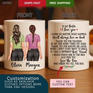 Best Friend Mug, Best Friends Gifts, To My Bestie Mug, Custom Girls Mug, Long Distance Mugs, Best Friend Mug, Bff, Personalized Friend Gift