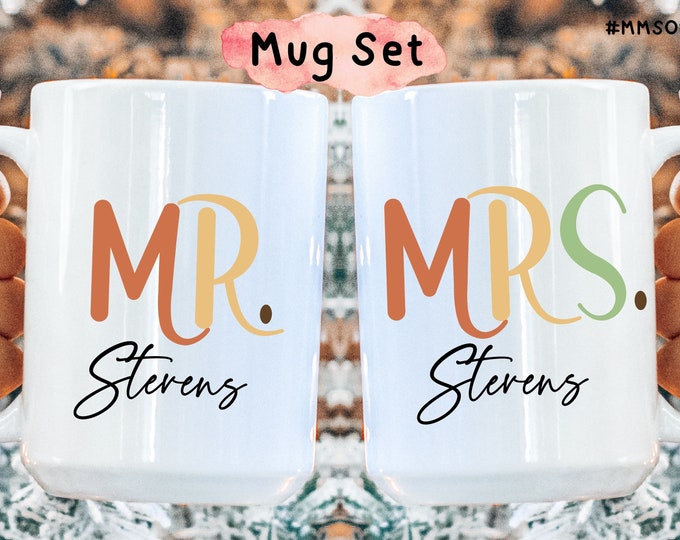Mr. and Mrs. Custom Mug -New Mr. and Mrs. Coffee Mugs Set -Parents to be Custom Mug -Baby Shower Gift -Personalized Mr. and Mrs. Mug #MMS01
