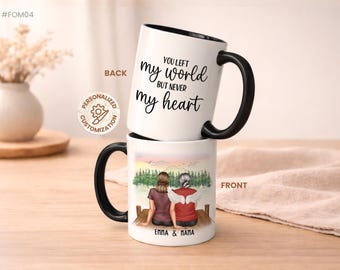 Taza conmemorativa personalizada, regalo de alas de ángel, para siempre en mi corazón