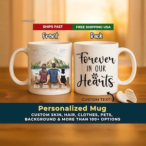 Personalized Family With Dogs Cats Mug, Life Is Better With Dogs Cats, Personalized Mug, Best Gift For Dog Lovers, Custom Dogs On (#PNO01)