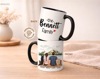 Personalisierte Familienname Tasse, Benutzerdefinierte Familien Porträt Tasse, Einweihungsparty Geschenk