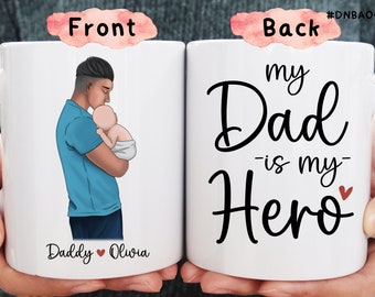 My Dad is My Hero Mug, First Fathers Day Gift, New Dad Mug, Personalized Dad Gift, First Time Dad Mug, Best Dad Ever, Custom Mug For New Dad