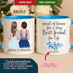 Maid Of Honor Proposal, Maid Of Honor Mug, Personalized Maid Of Honor Mug, Will You Be My Maid Of Honor, Bridal Party Gift. (#BM06)