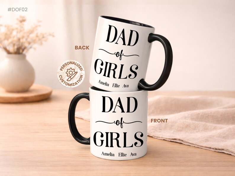 Birthday Mug for Dad of Girls – Personalized Gift from Daughters image 1