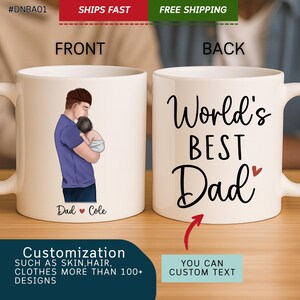 Personalized Fathers Day Gift from Kids Gift from Wife World&#39;s Best Daddy Step Dad Gift Bonus Dad Father&#39;s Day Gift ,(#DNBA01)