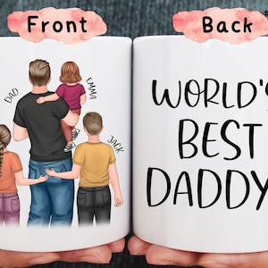 Personalized Dad Gifts From Kids, Daddy Gifts From Daughter and Son, Custom Gift For Dad, Dad Coffee Mug With Kids, Dad Birthday Gift