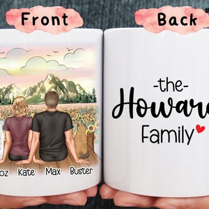 Personalized Family Mug, Pet Family Coffee Mug, Custom Family Gift, Dog Family Mug, Dog and Cat Family Gift, Mom Gift, Dad Gift, Coffee Cup