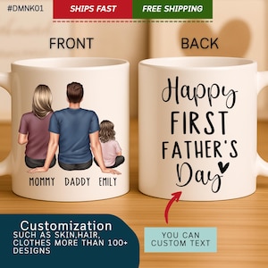 Happy First Fathers Day, First Fathers Day Gift, New Dad Mug, Personalized Dad Gift, First Time Dad Mug,Best Dad Ever,Mug For Dad (#DMNK01)