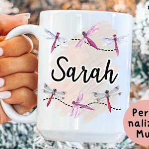 Tazza con libellula, regali con libellula per donne, tazza da caffè con libellula, regali con libellule, tazza con libellula, regali di Natale o compleanno con libellula