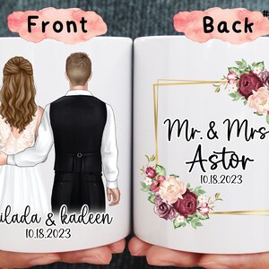 パーソナライズされた結婚式招待状用コーヒーマグ、結婚発表ギフト、カスタムウェディングプランニングギフト、親友への婚約ギフトマグ