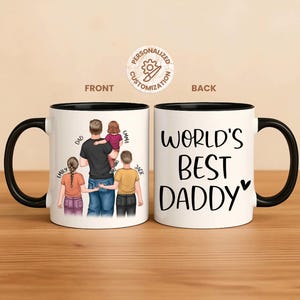 Taza personalizada para papá, "El mejor papá del mundo", regalo familiar personalizado