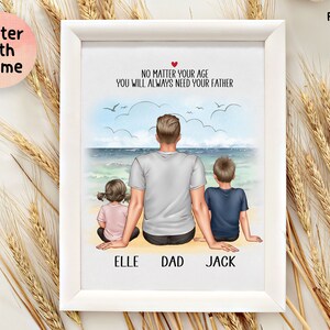 Personalized Framed Wall Art Dad and Daughter, Father&#39;s Day gift idea, gift for dad from daughter, dad print art from mom, Dad birthday gift