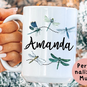 Tazza con libellula, regali con libellula per donne, tazza da caffè con libellula, regali con libellule, tazza con libellula, regali di Natale o compleanno con libellula