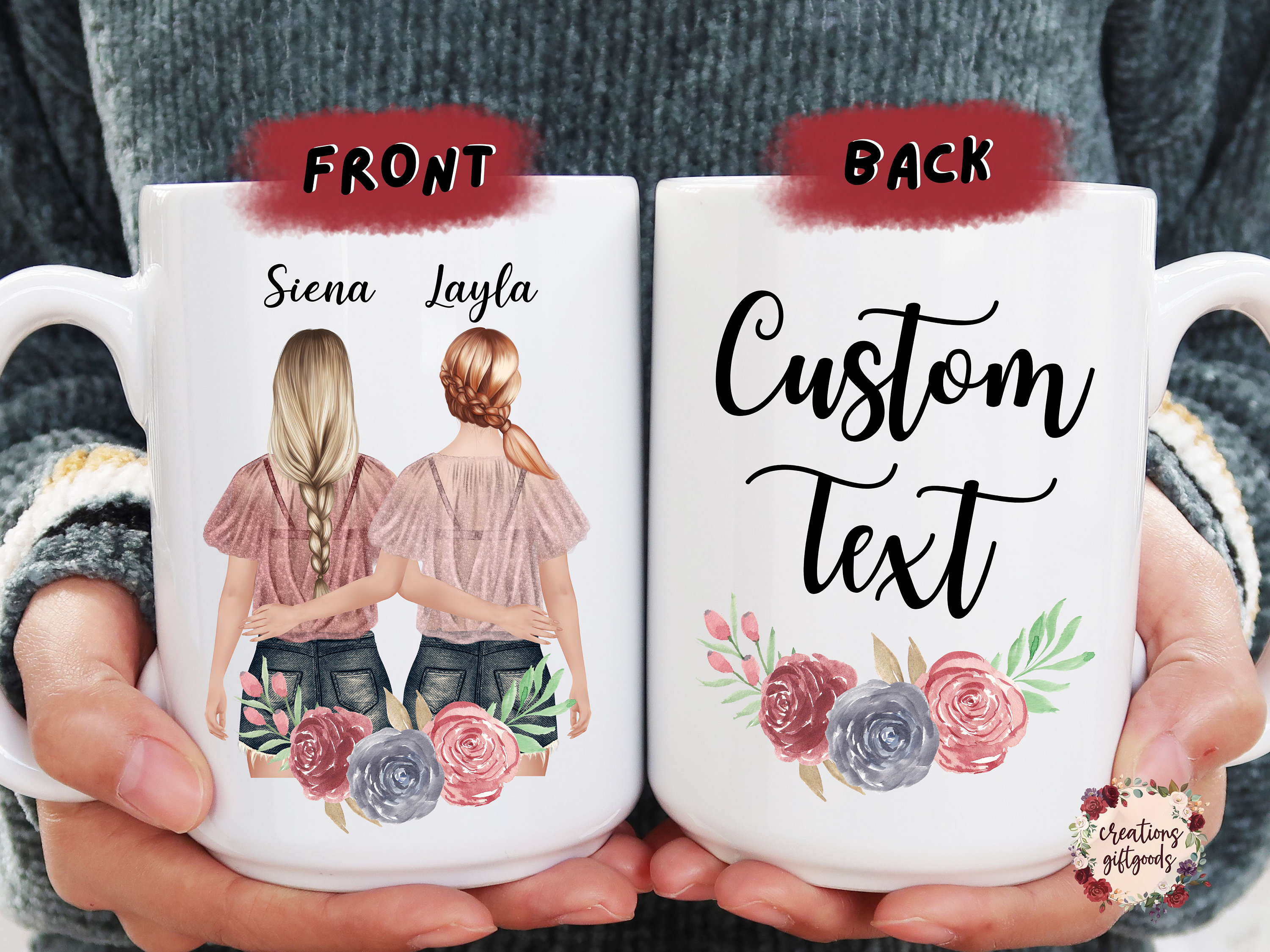 Custom Best Friend Mug Custom Message Mugs Personalized Bff Etsy