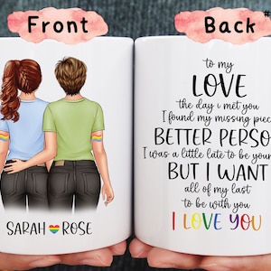 Valentines Day Gift For Lesbian Girlfriend Mug for Wife Gift Gay Wedding Gift Ceramic Coffee Mug My Person LGBTQ Lesbian Pride Mug