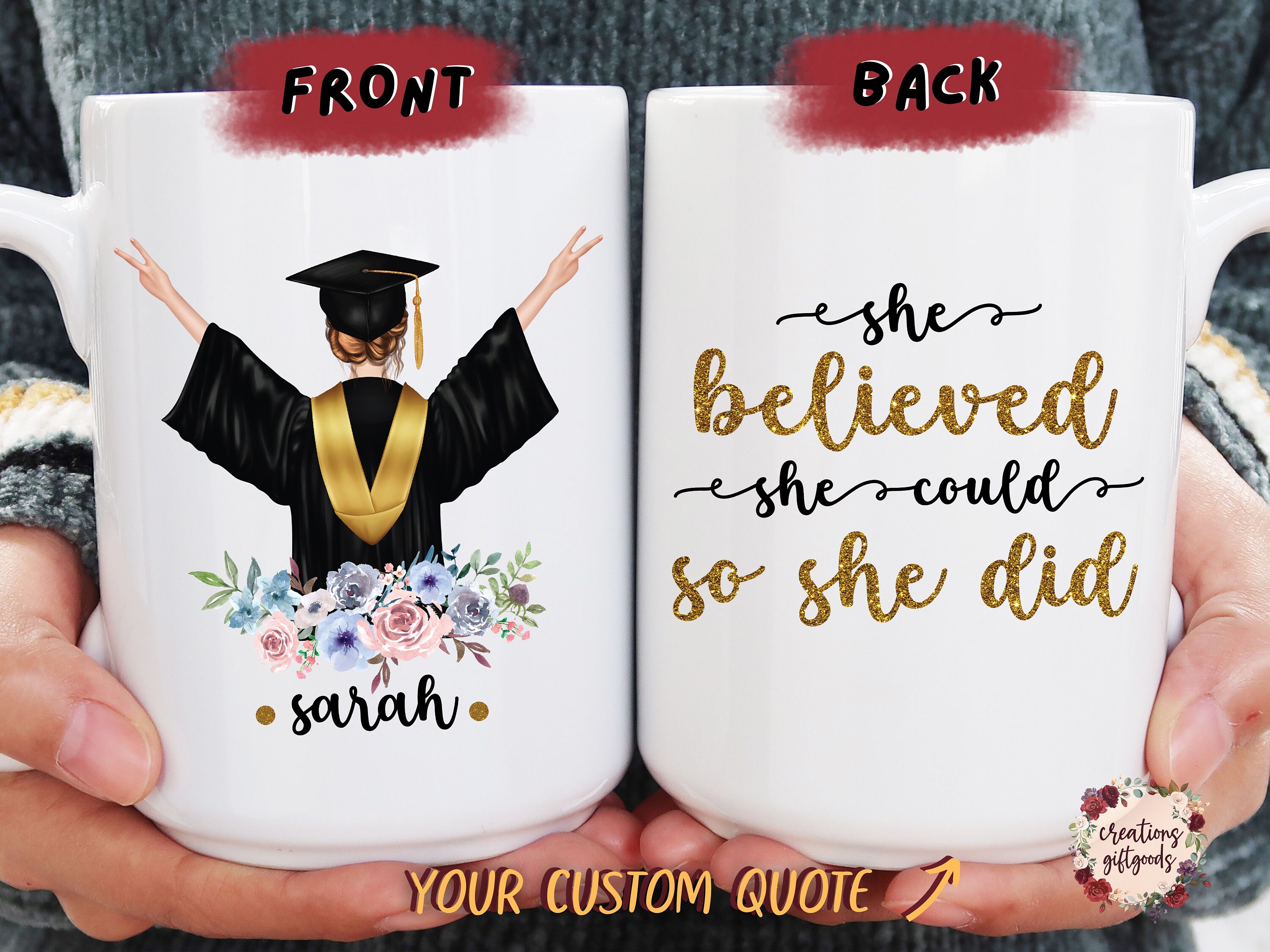 Custom Graduation Mug Personalized Graduation Gift College Etsy