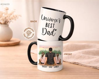Papa Kaffeetasse mit Kindern, Papa Geschenke von Tochter und Sohn, personalisierte Papa Geschenke von Kindern, individuelles Geschenk für Papa, Papa Geburtstagsgeschenk (# DNK09)