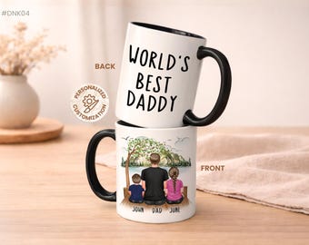 Personalisierte Papa Geschenke von Kindern, Papa Geschenke von Tochter und Sohn, individuelles Geschenk für Papa, Papa Kaffeetasse mit Kindern, Papa Geburtstagsgeschenk