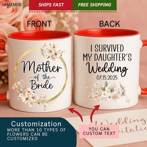 Ich überlebte meine Töchter Hochzeit, Hochzeitsgeschenk für Mama, Geschenk für Mutter der Braut, Mutter der Braut, individuelles Hochzeitsgeschenk, Muttergeschenk (#MEM06)