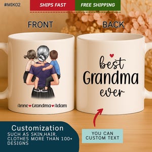 Grandma Mug, Gift For Grandma, Mug For Grandma, Personalized Grandma Mug, Mother&#39;S Day Gift From Daughter, Best Mom Ever Gifts, Gift For Mom