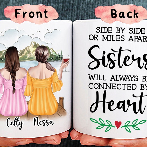 Custom Sisters Mug, Best Sister Gift, Sister Moving Away Mug, Long Distance Sisters Gift, Sisters Birthday Gifts, Big Sister Little Sister