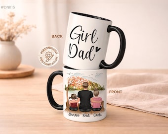 Papa Geschenke von Tochter und Sohn, personalisierte Papa Geschenke von Kindern, individuelles Geschenk für Papa, Papa Kaffeetasse mit Kindern, Papa Geburtstagsgeschenk. (#DNK15)