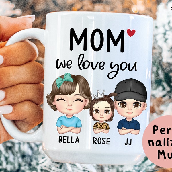 Regalo de cumpleaños de mamá para regalo de mamá, regalo del día de la madre de hija hijo niños, taza de mamá, taza de café de mamá, palo de Navidad divertido de mamá personalizado