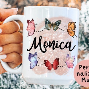 Butterfly Mug Blue, Butterfly Coffee Mug, Butterfly Gifts for Women Unique, Personalized Butterfly Coffee Cup With Name, Butterflies Gift